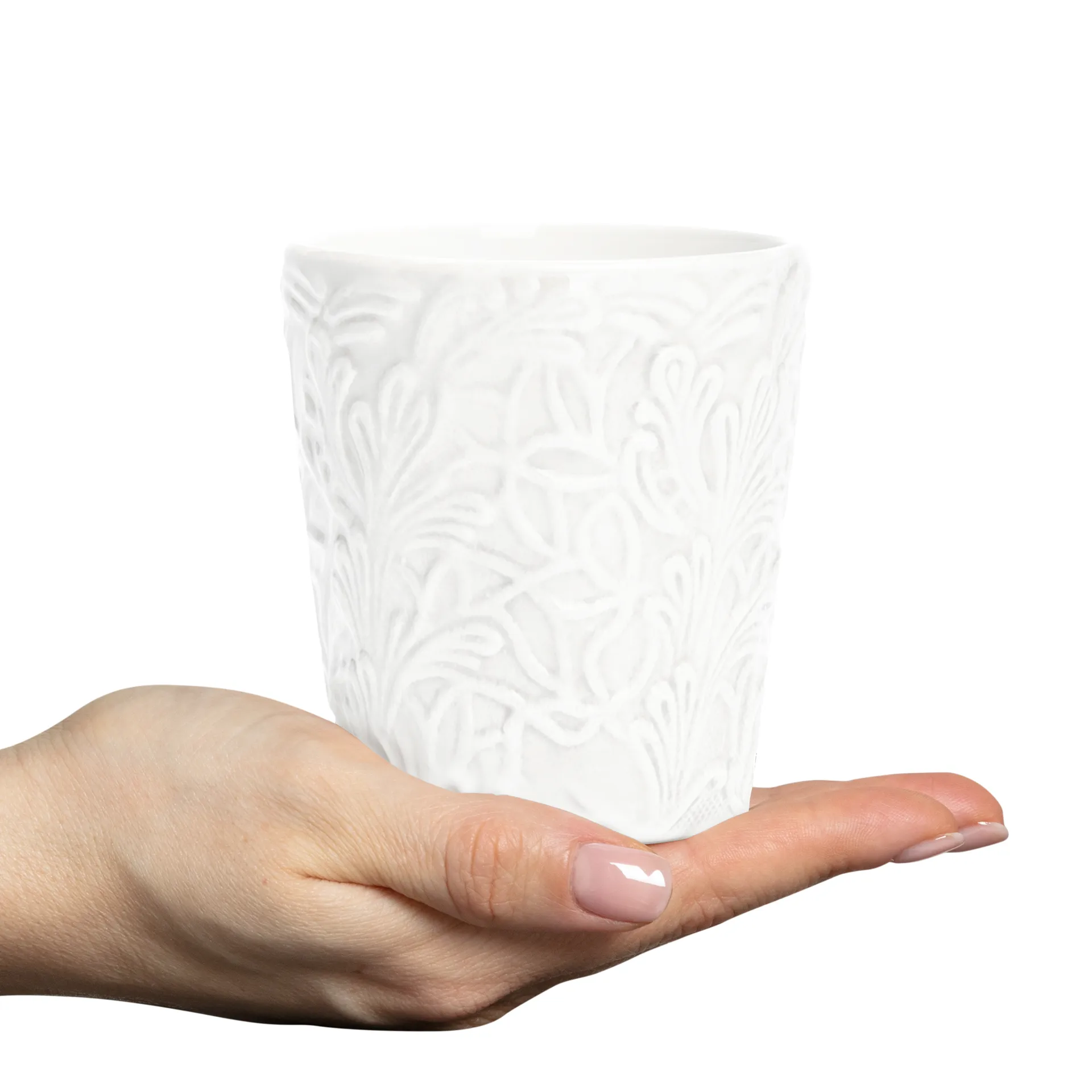 Caneca Lace 30 cl, Branco Mateus