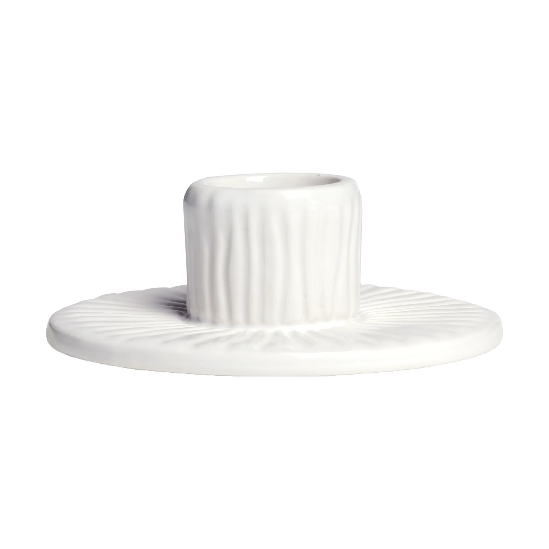 Castiçal listrado Ø8 cm , Branco  Mateus