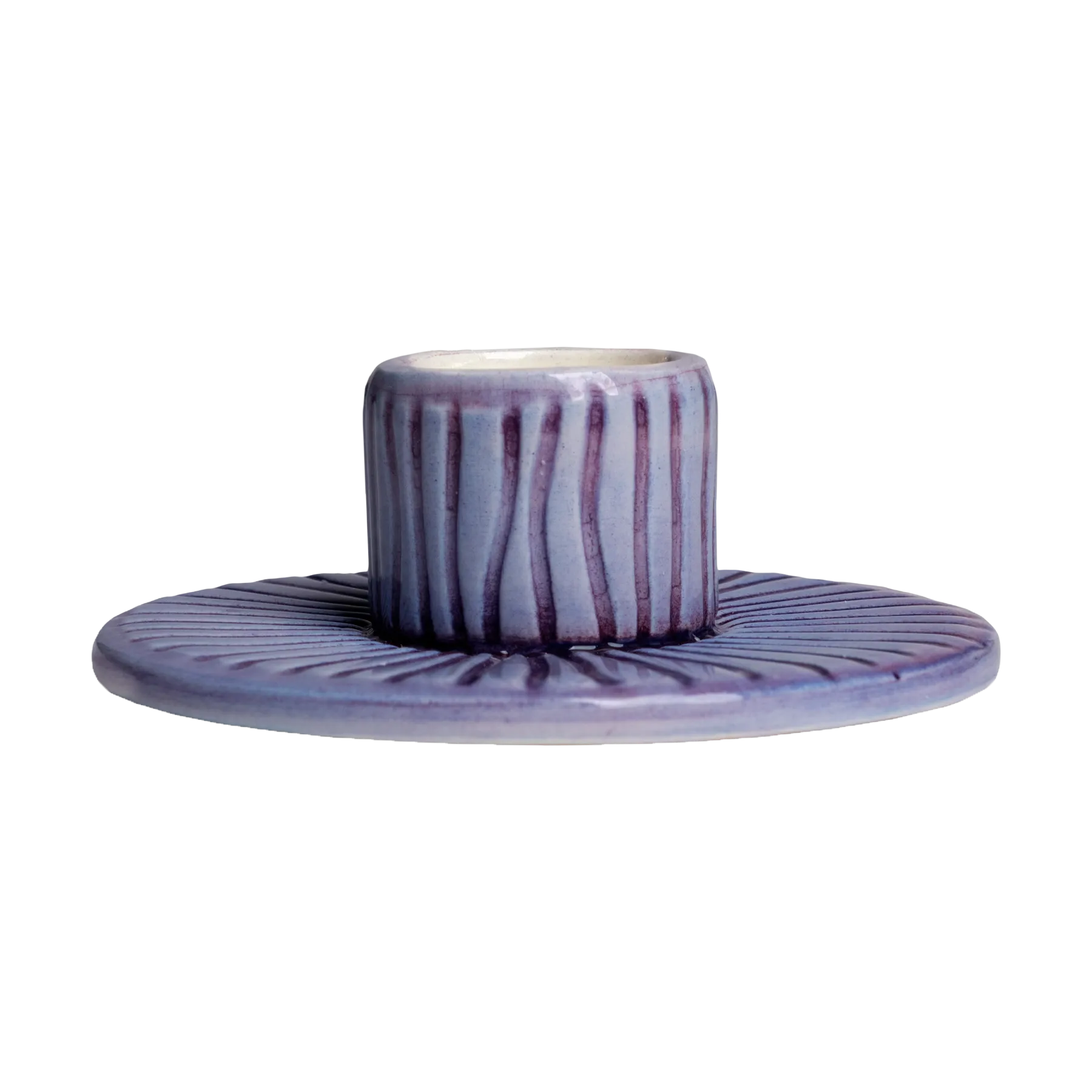 Castiçal listrado Ø8 cm , Violeta Mateus