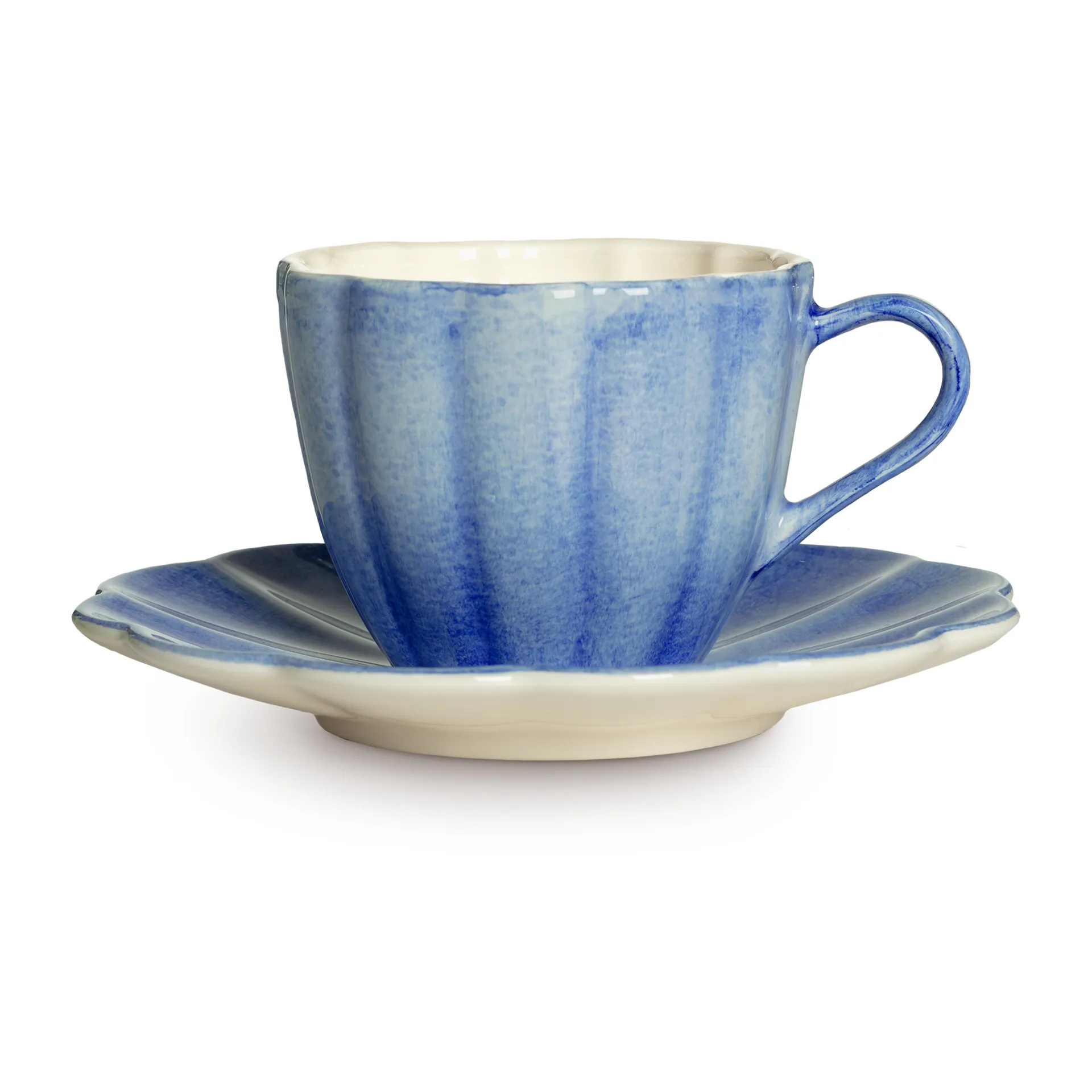 Chávena com pires Oyster 25 cl, Azul claro Mateus