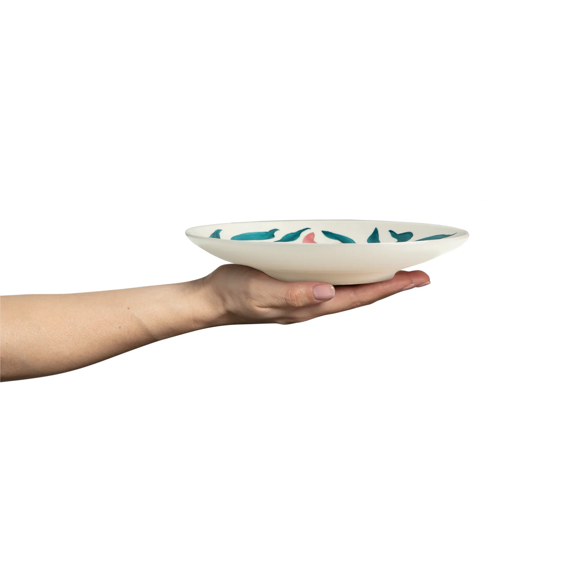 Flowers Prato de sobremesa lírios de água Ø20 cm, Branco Mateus