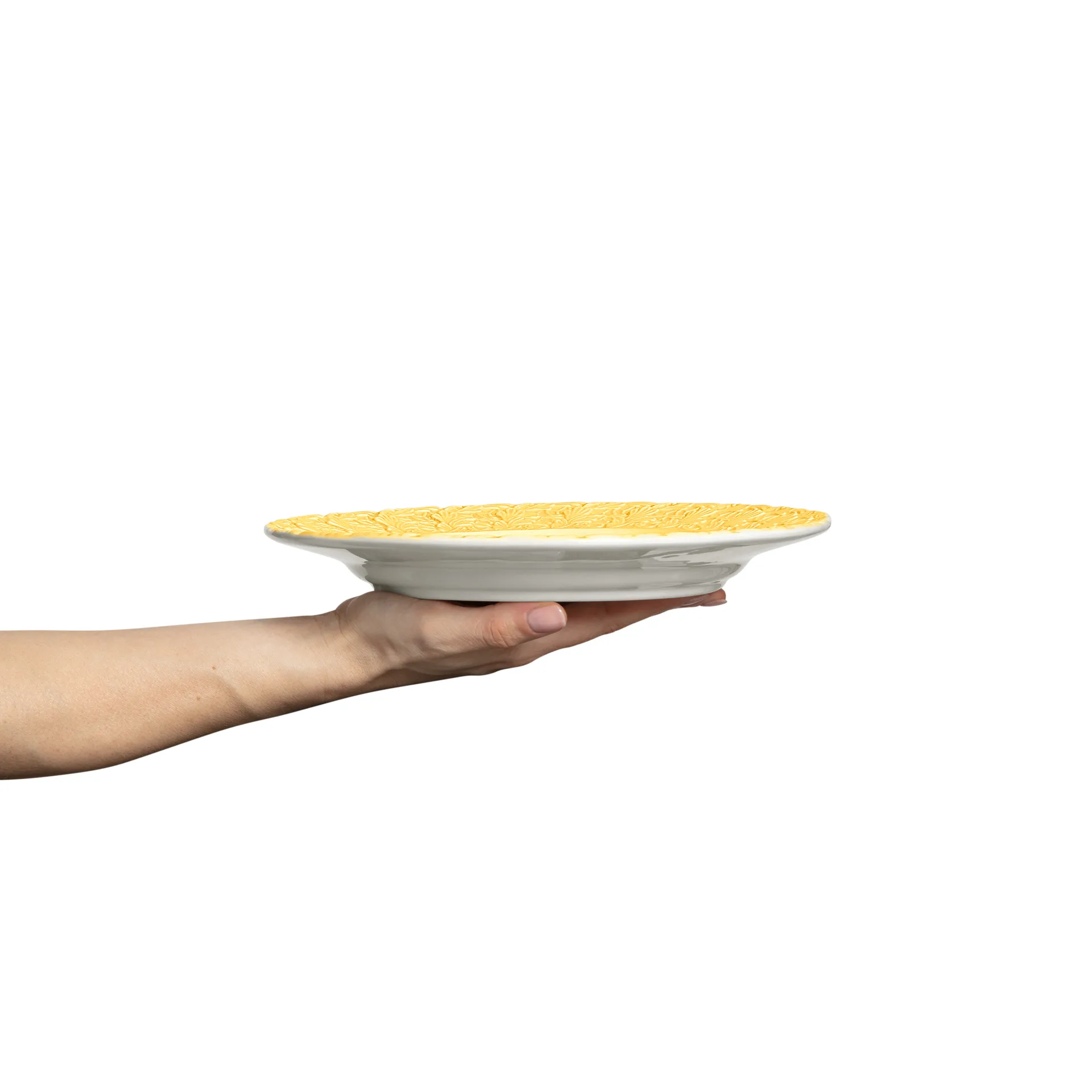 Prato Lace 25 cm, Amarelo Mateus