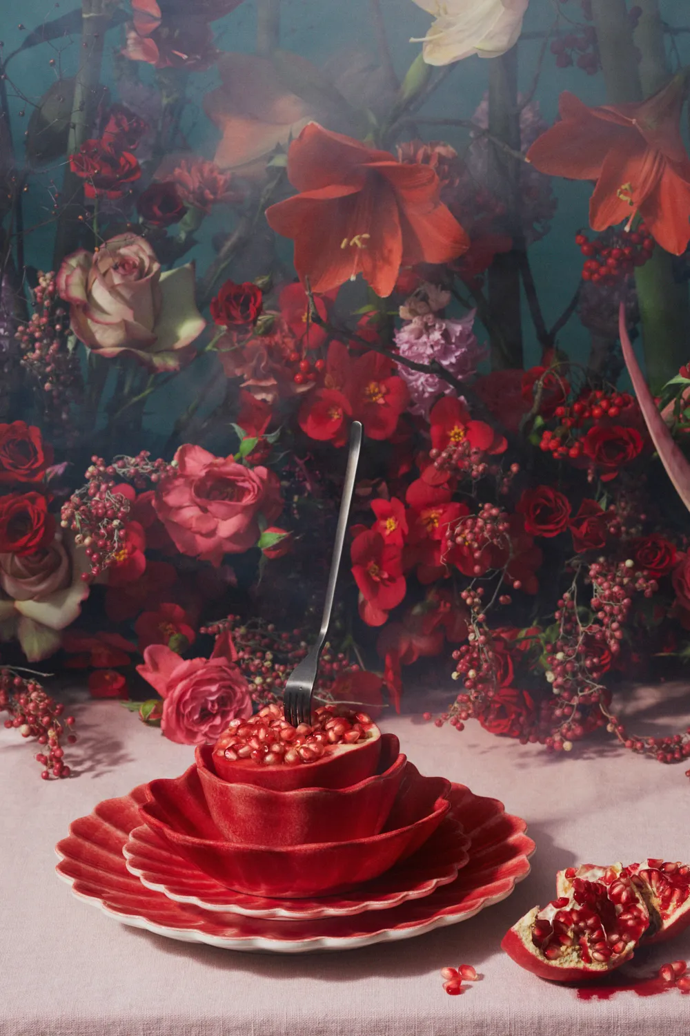 Tigela Oyster 18x23 cm, Vermelho Mateus