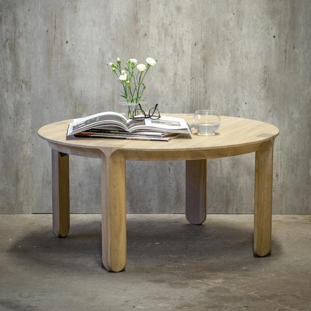 Amor mesa de centro , carvalho branco com óleo Mavis