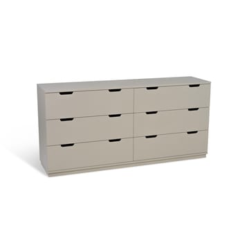 Aoko cómoda dupla com 6 gavetas - Bege - Mavis