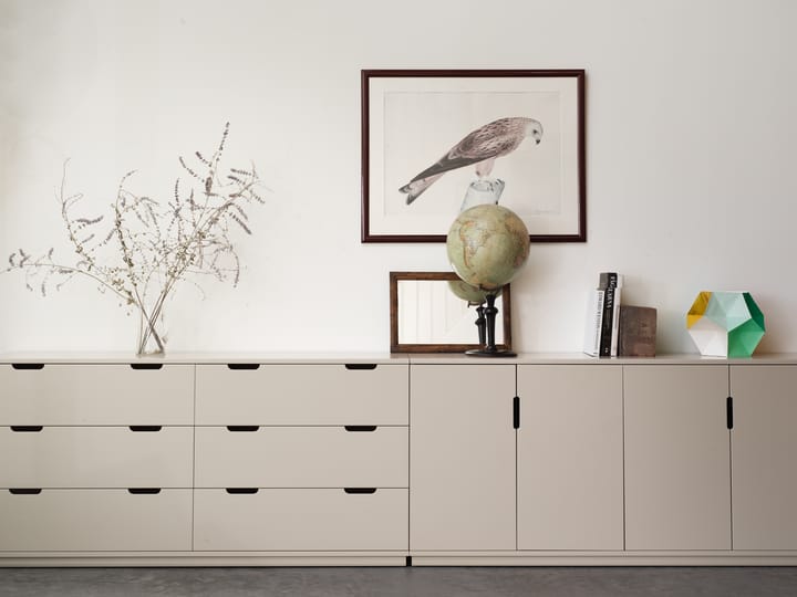 Aoko cómoda dupla com 6 gavetas, Verniz branco Mavis