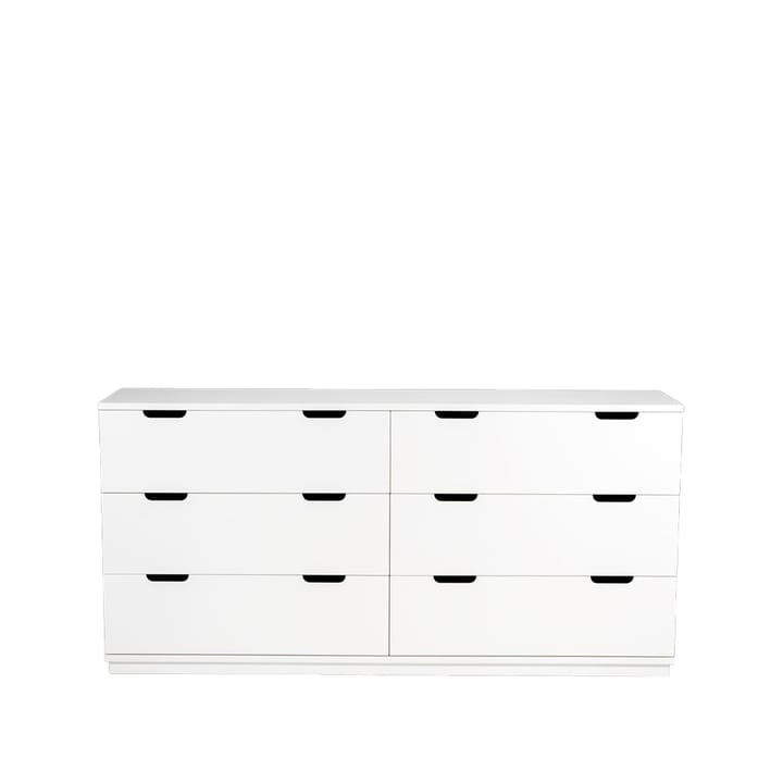 Aoko cómoda dupla com 6 gavetas - Verniz branco - Mavis
