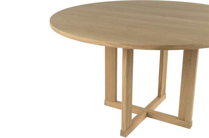 Arv mesa de jantar ⌀130 cm, Carvalho branco pigmentado com acabamento fosco verniz Mavis