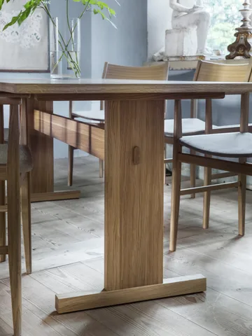 Arv mesa de jantar 200x85 cm - Carvalho branco pigmentado com acabamento fosco verniz - Mavis