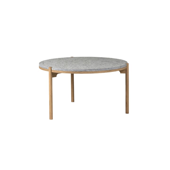 Dondo Mesa de centro em carvalho pigmentado branco Ø80 cm - Calcário bem aparelhado - Mavis