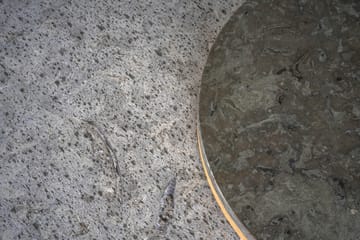 Dondo Mesa de centro em carvalho pigmentado branco Ø80 cm - Calcário bem aparelhado - Mavis