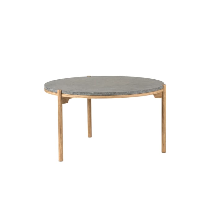 Dondo Mesa de centro em carvalho pigmentado branco Ø80 cm - Lapiado calcário - Mavis