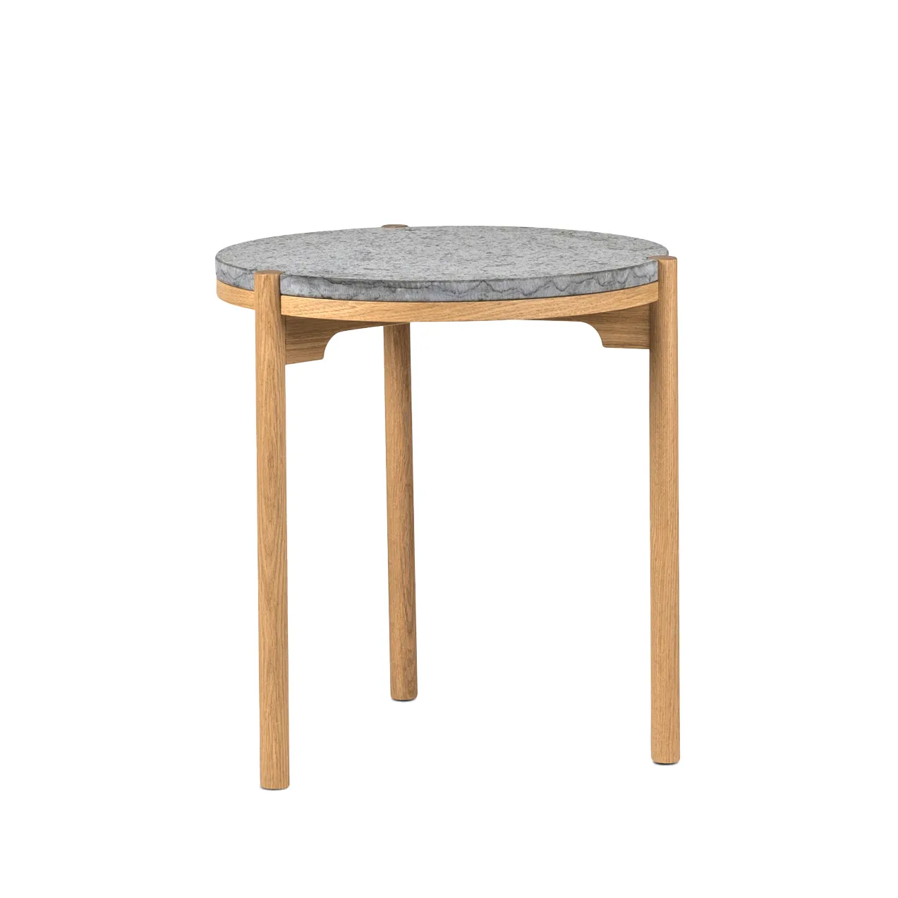 Dondo mesa lateral em carvalho pigmentado branco Ø45 cm, Calcário bem aparelhado Mavis