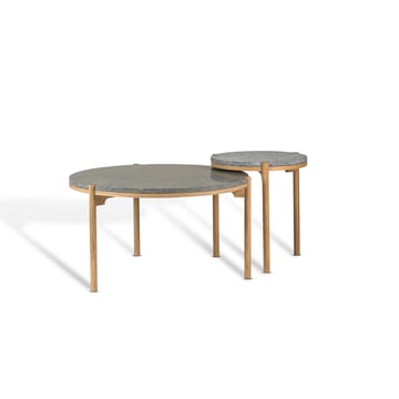 Dondo mesa lateral em carvalho pigmentado branco Ø45 cm - Calcário bem aparelhado - Mavis