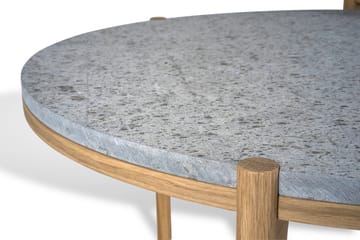 Dondo mesa lateral em carvalho pigmentado branco Ø45 cm - Calcário bem aparelhado - Mavis