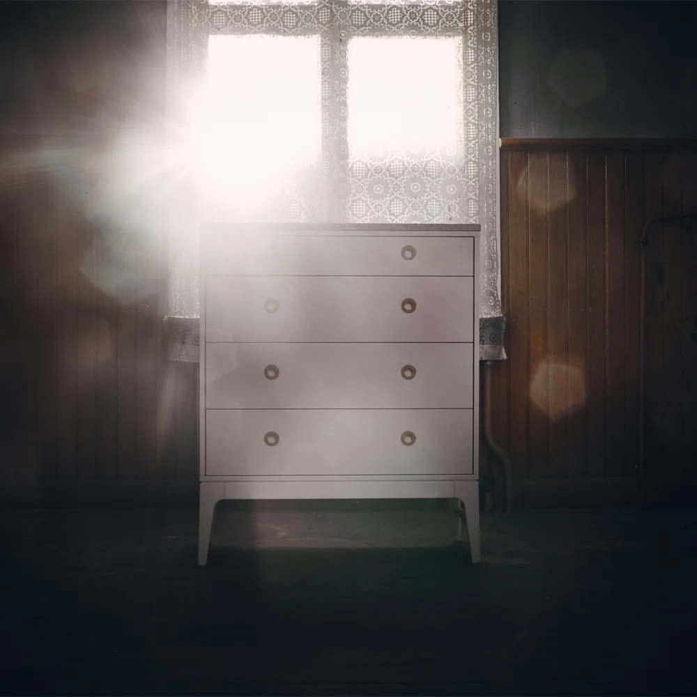 Höllviken cómoda, carvalho branco pigmentado, 4 gavetas Mavis