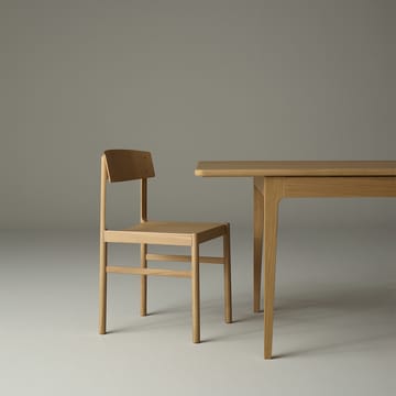 Höllviken mesa de jantar - carvalho branco pigmentado com verniz mate, 2 extensões, calcário de 50 cm - Mavis