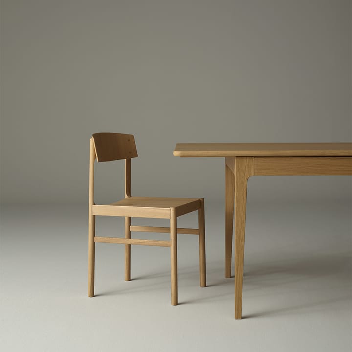 Höllviken mesa de jantar, Carvalho branco pigmentado verniz mate-1 extensão-bege MDF á 50 cm Mavis