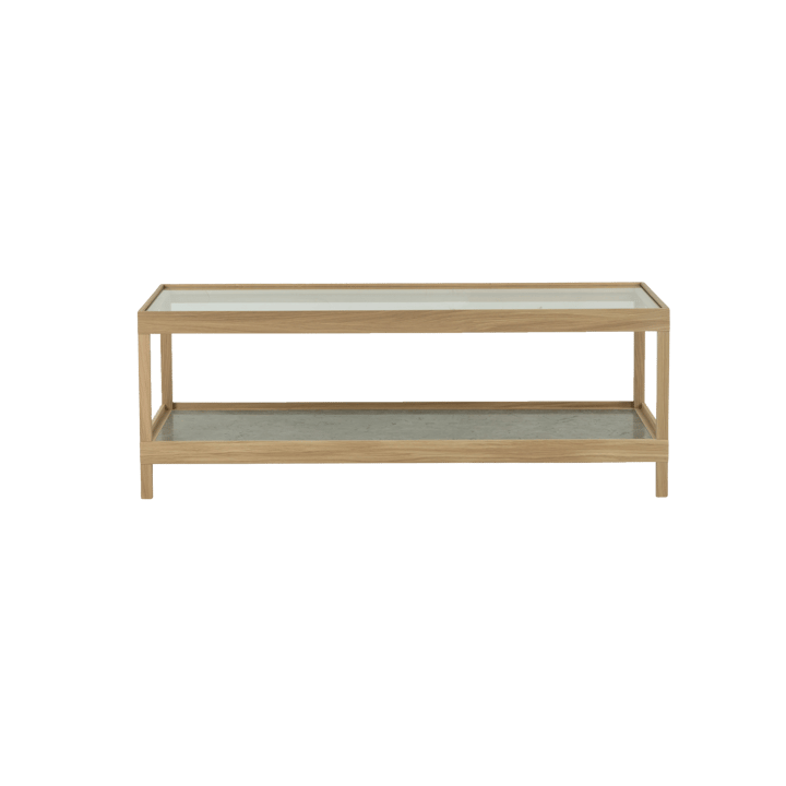 Ima mesa de centro 125x50 cm - Carvalho branco pigmentado, laqueado fosco, calcário - Mavis