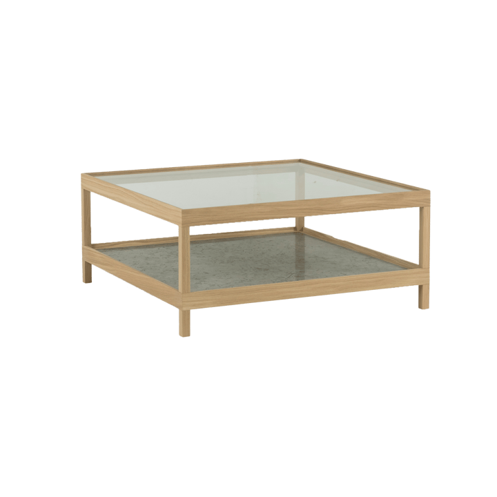 Ima mesa de centro 90x90 cm, Carvalho branco laqueado fosco, calcário Mavis