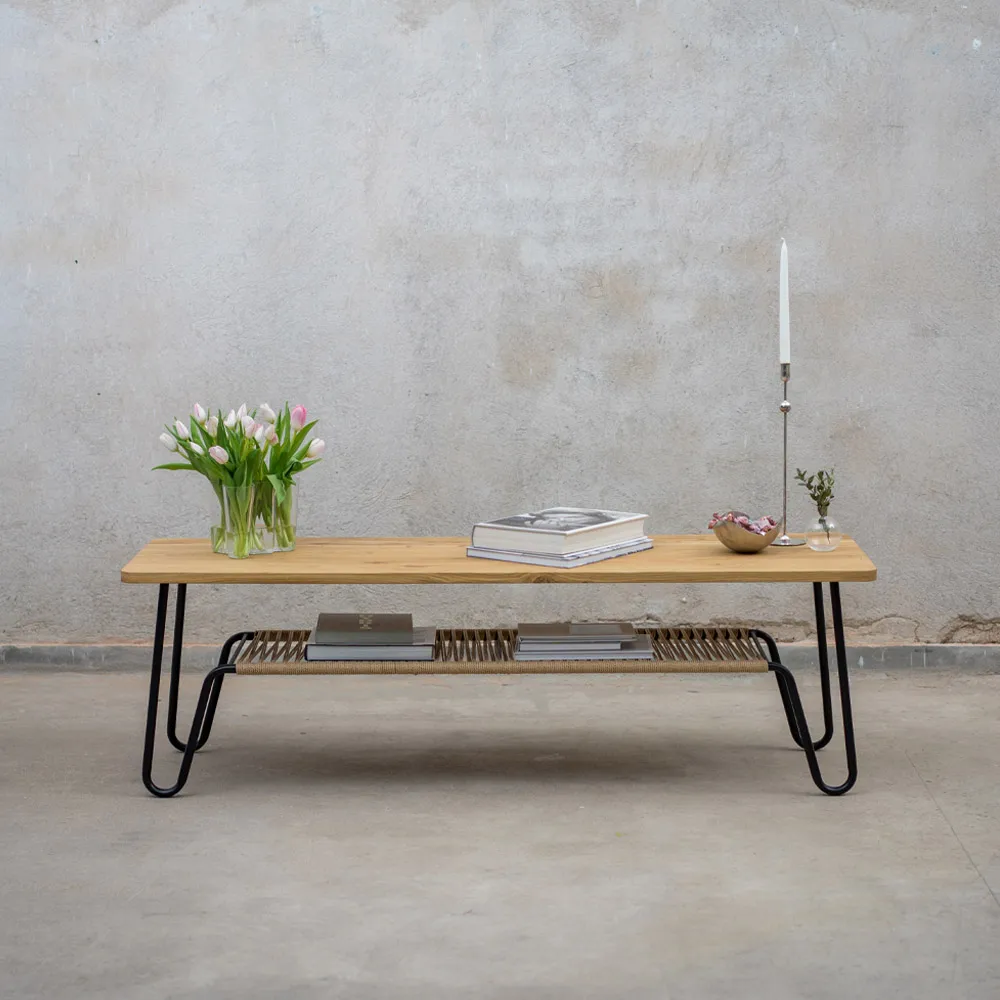 Marcel mesa de centro , carvalho óleo rústico, 160x50 Mavis