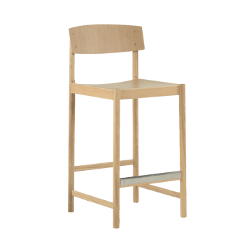 Rod banco de bar 65 cm - Carvalho branco pigmentado com acabamento fosco verniz - Mavis