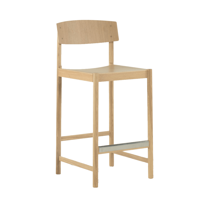 Rod banco de bar 65 cm, Carvalho branco pigmentado com acabamento fosco verniz Mavis