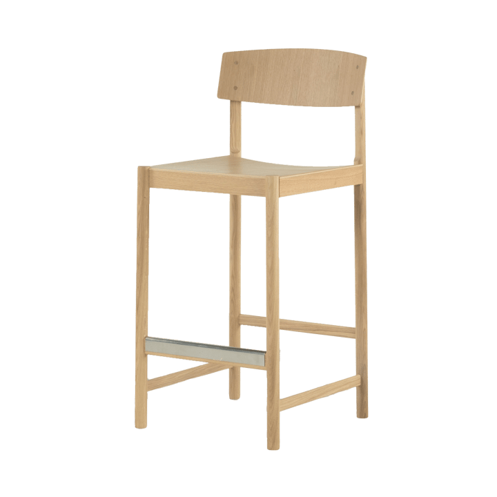 Rod banco de bar 65 cm - Carvalho branco pigmentado com acabamento fosco verniz - Mavis