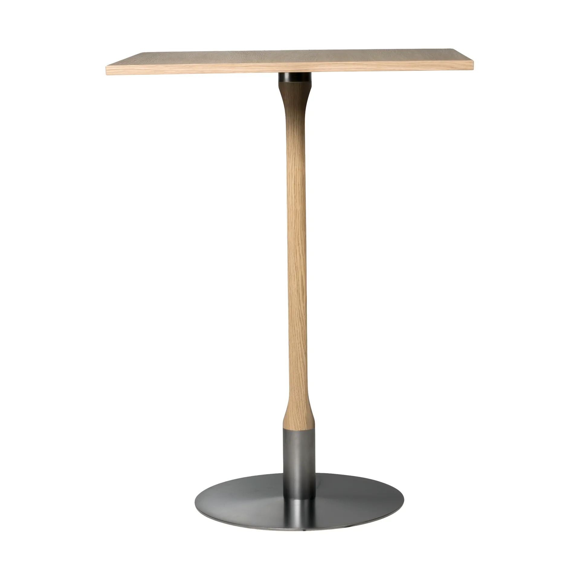 Rod mesa de bar 70x70 cm, Carvalho mate com pigmento branco Mavis