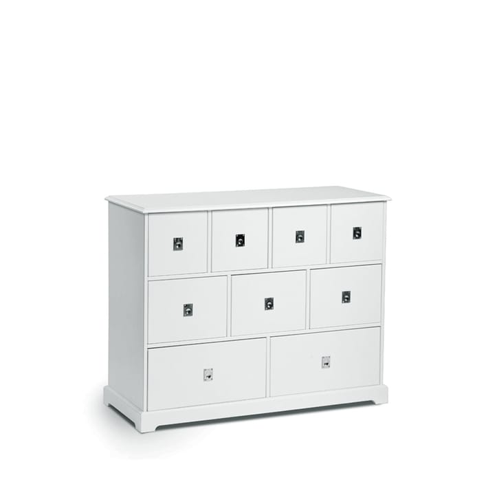 Smögen cómoda - branco, 9 gavetas, cromado - Mavis