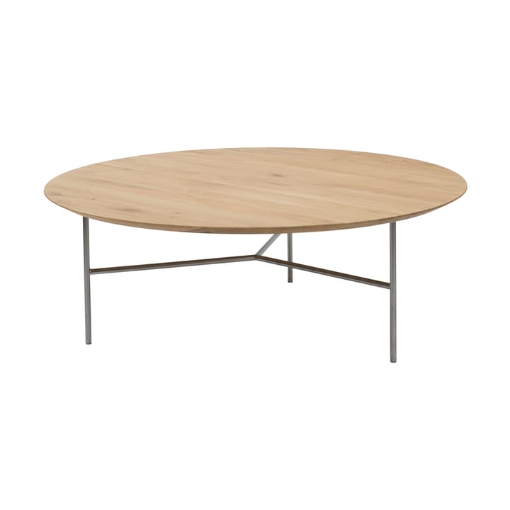 Tribeca mesa de centro - carvalho verniz, pernas cromadas acetinadas, Ø110 - Mavis
