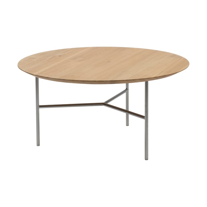 Tribeca mesa de centro - carvalho verniz, pernas cromadas acetinadas, Ø80 - Mavis