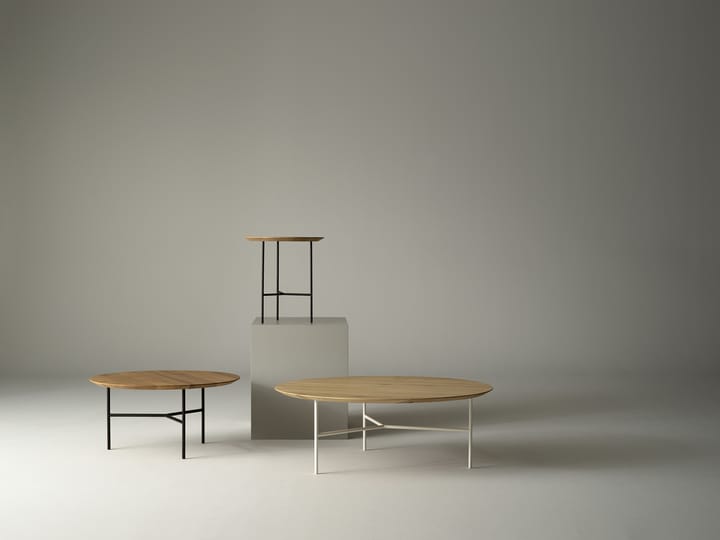 Tribeca mesa lateral , carvalho óleo rústico, pernas cromadas acetinadas, Ø47 cm Mavis