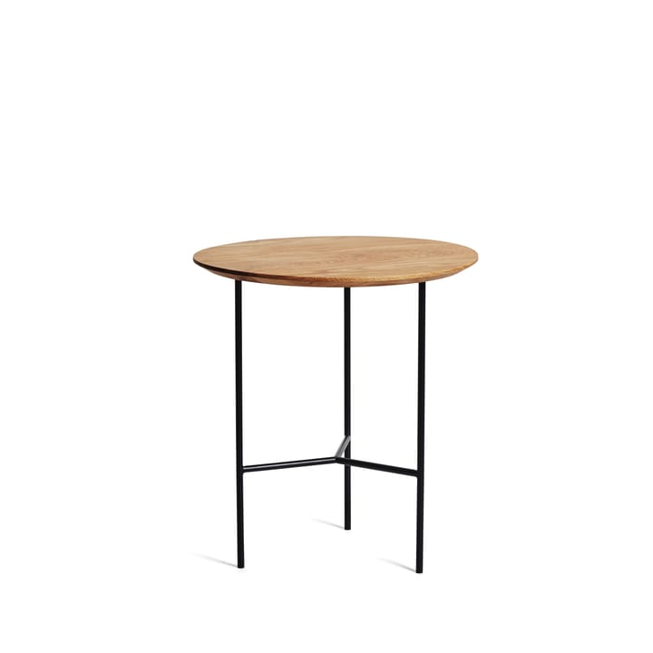 Tribeca mesa lateral  - carvalho óleo rústico, pernas pretas, ø47 cm - Mavis