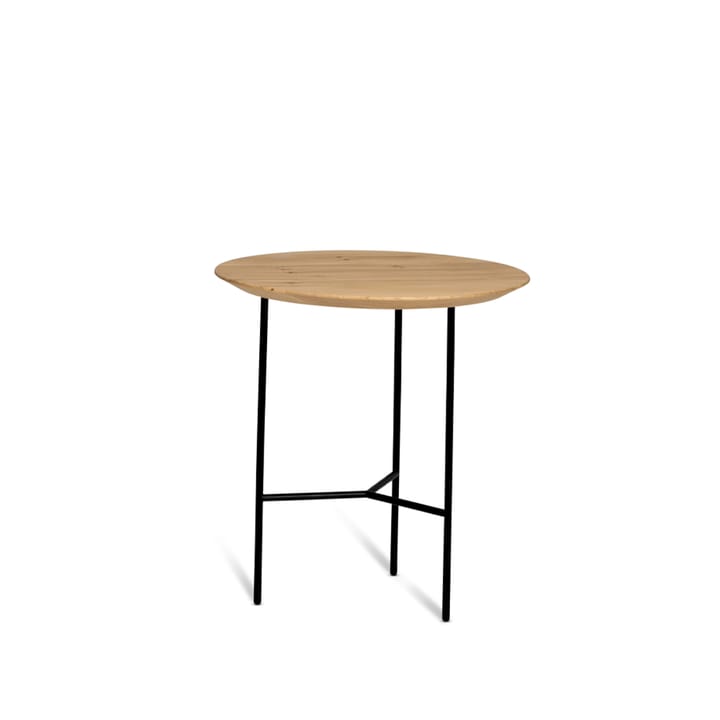 Tribeca mesa lateral  - carvalho verniz, pernas pretas, ø47 cm - Mavis