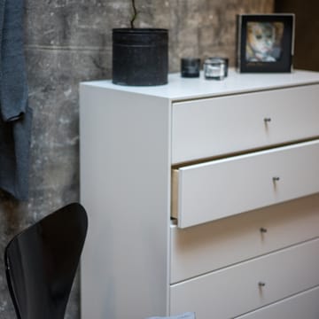 Volt cómoda 5 gavetas branca - Detalhes em aço inoxidável - Mavis