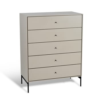Volt cómoda bege com 5 gavetas - Detalhes em preto - Mavis