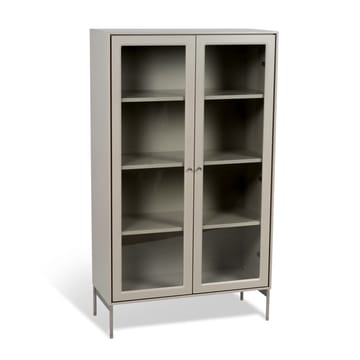 Volt vitrine 130 cm bege - Detalhes em aço inoxidável - Mavis