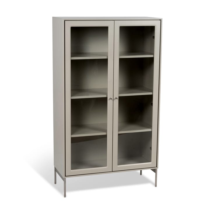 Volt vitrine 130 cm bege, Detalhes em aço inoxidável Mavis