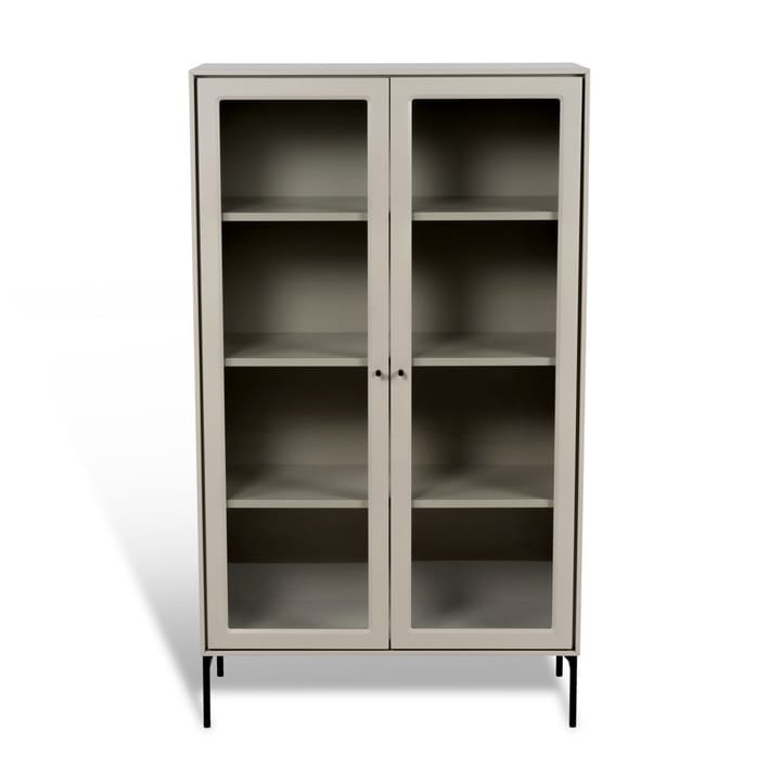 Volt vitrine 130 cm bege - Detalhes em preto - Mavis