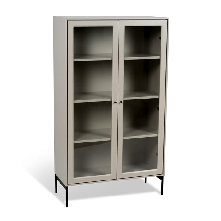 Volt vitrine 130 cm bege, Detalhes em preto Mavis