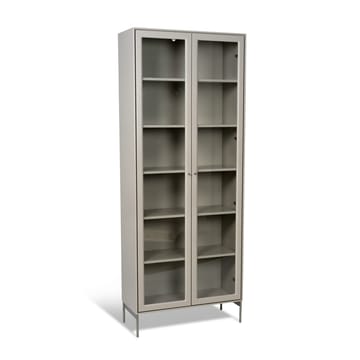 Volt vitrine 190 cm bege - Detalhes em aço inoxidável - Mavis