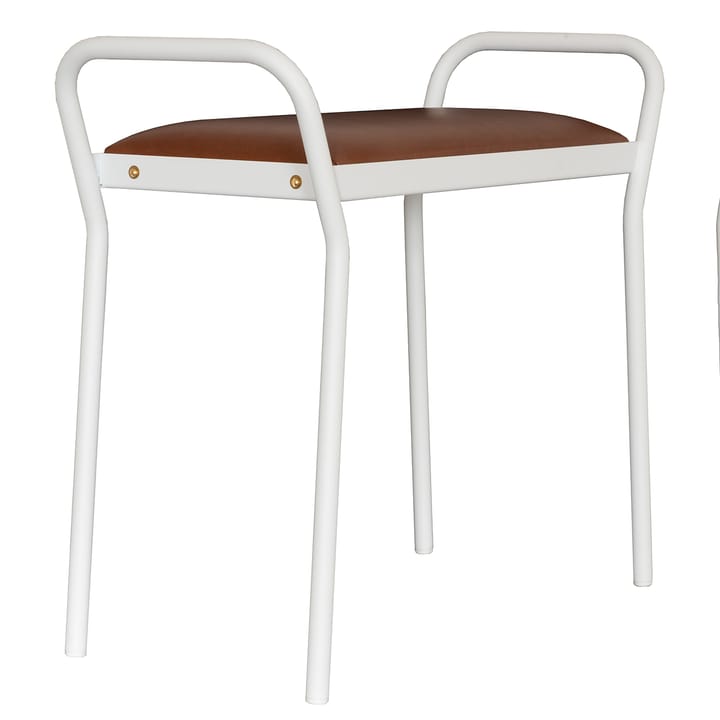 Banco Anyone - Branco com pele conhaque vintage - Maze
