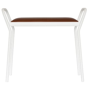 Banco Around - Branco com pele conhaque vintage - Maze