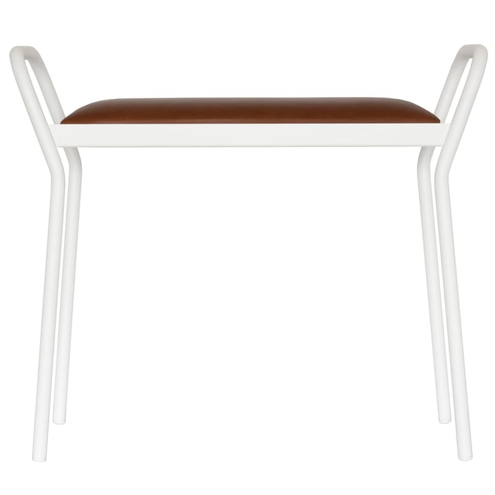 Banco Around, Branco com pele conhaque vintage Maze