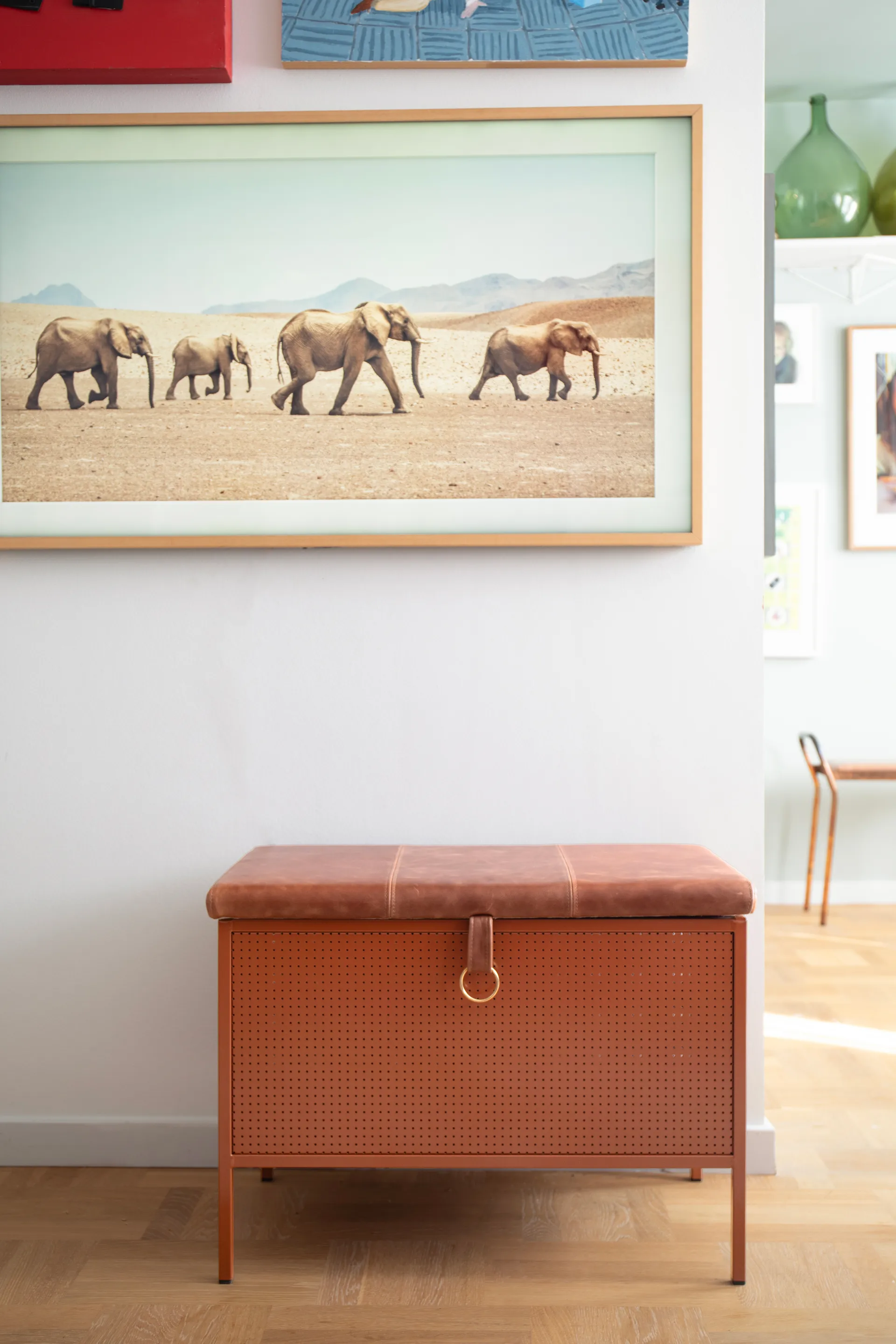 Banco com arrumação Frank, Cinnamon-vintage cognac Maze