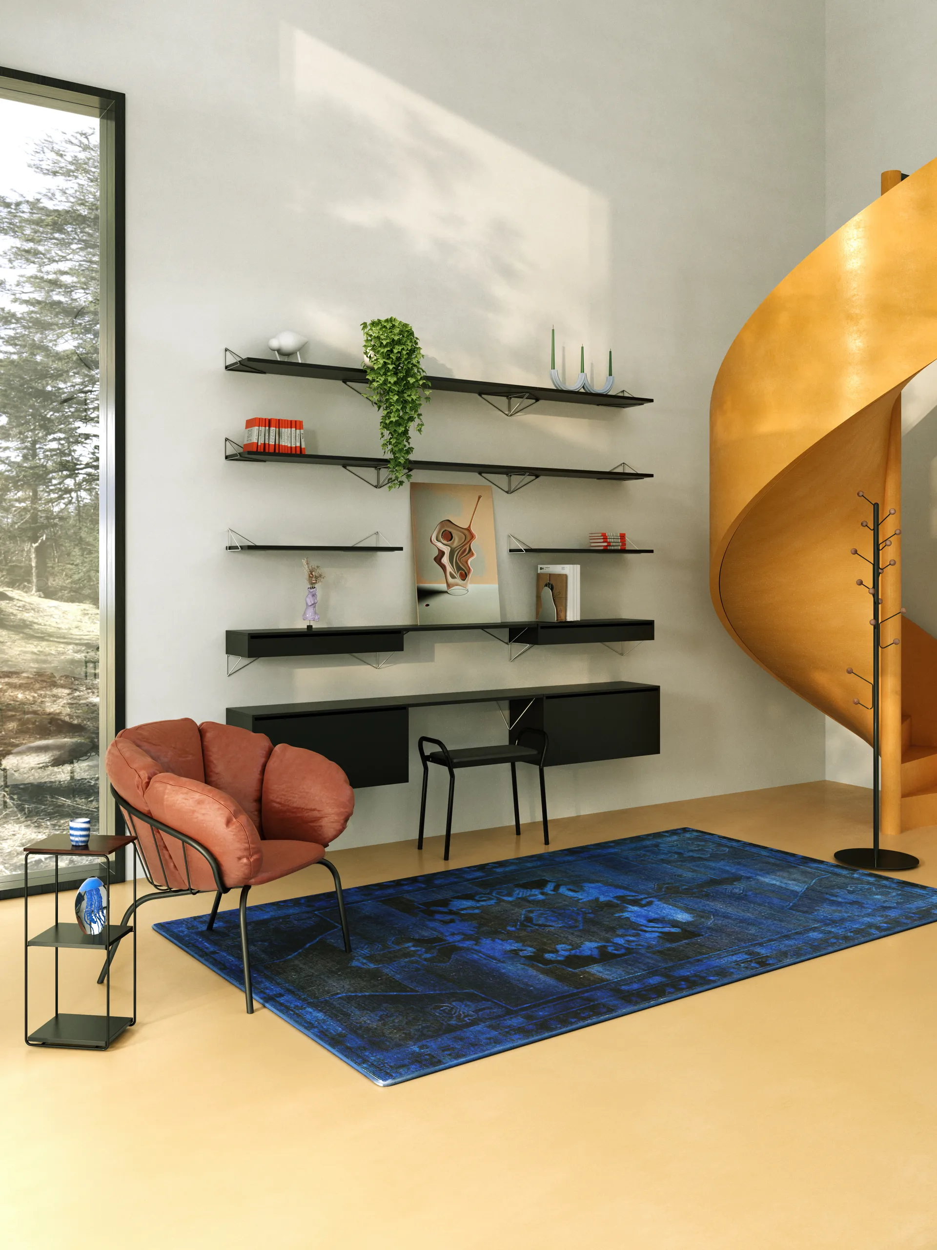 Bill Floor cabide, Preto Maze