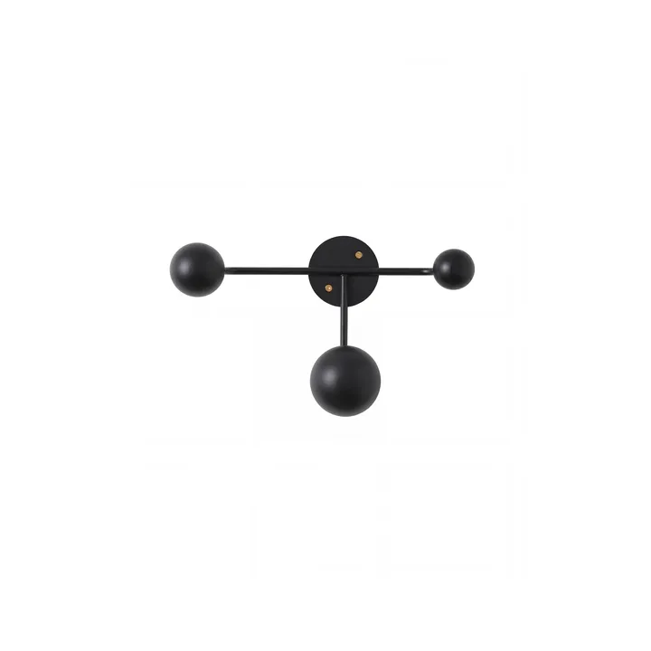 Bill Triple cabide de parede - Preto - Maze