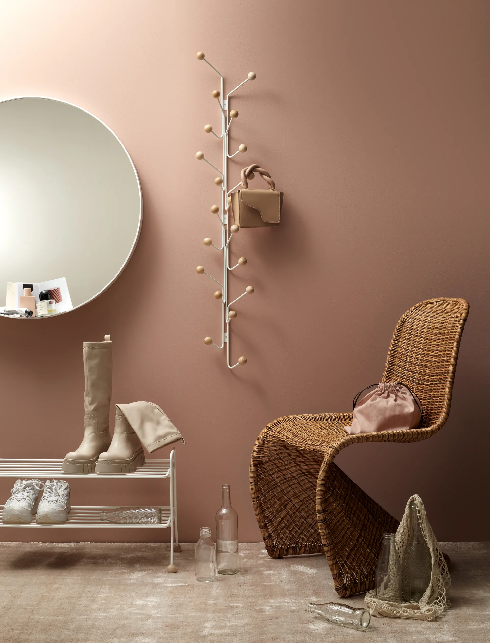 Cabide Bill Vertical, Greige Maze