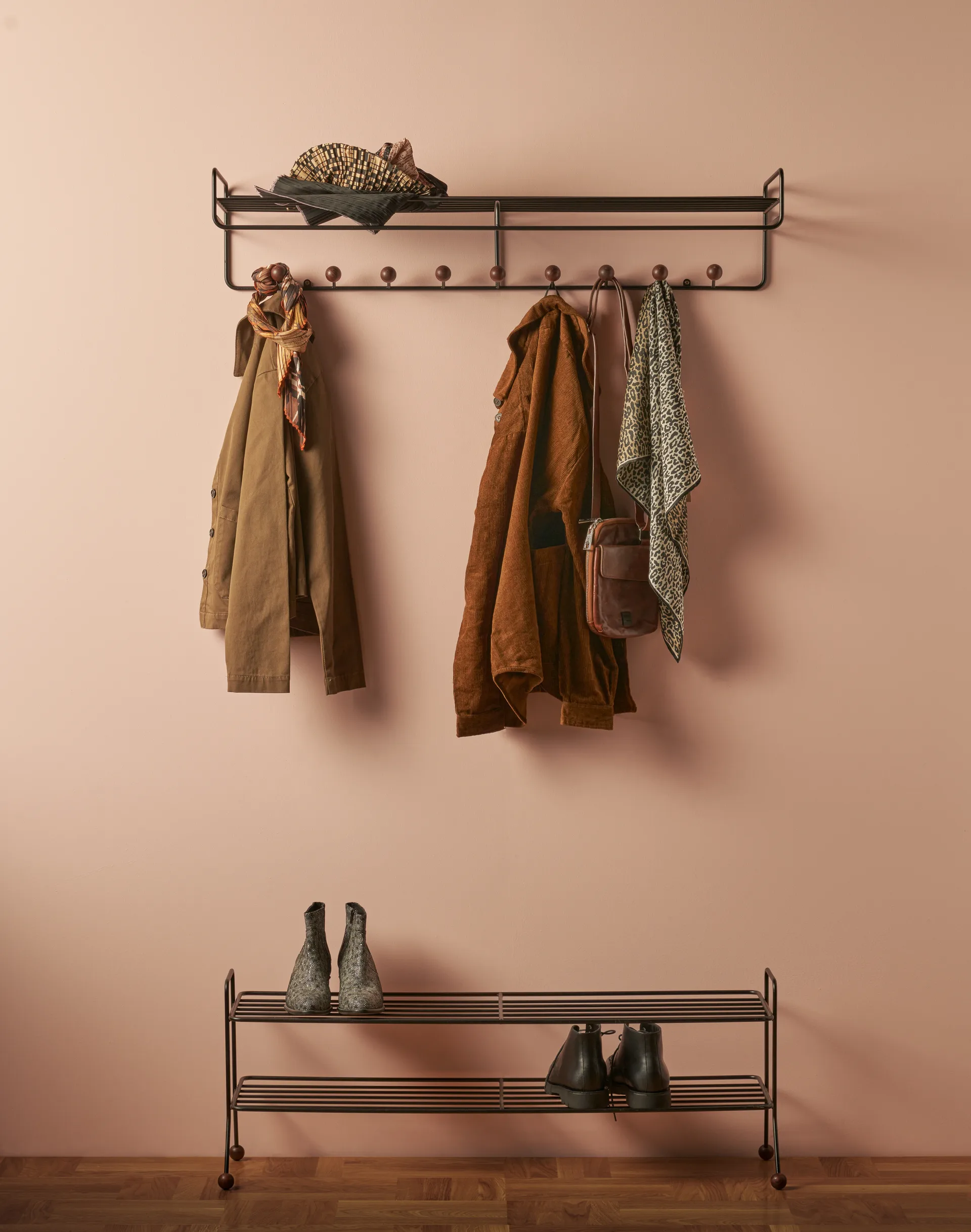 Chapeleiro Bill Hat rack L, Preto-castanho escuro Maze